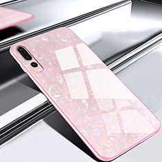 Silikon Schutzhülle Rahmen Tasche Hülle Spiegel M01 für Huawei P20 Pro Rosa