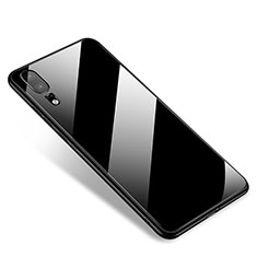 Silikon Schutzhülle Rahmen Tasche Hülle Spiegel M01 für Huawei P20 Schwarz