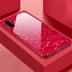 Silikon Schutzhülle Rahmen Tasche Hülle Spiegel M01 für Huawei P30 Pro Rot