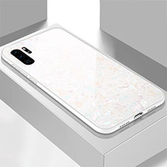 Silikon Schutzhülle Rahmen Tasche Hülle Spiegel M01 für Huawei P30 Pro Weiß