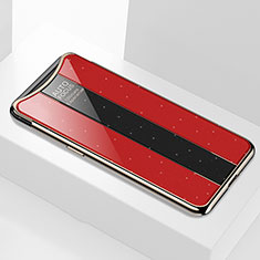 Silikon Schutzhülle Rahmen Tasche Hülle Spiegel M01 für Oppo Find X Rot