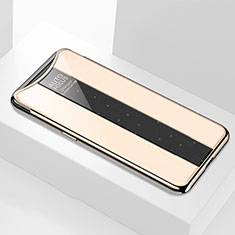 Silikon Schutzhülle Rahmen Tasche Hülle Spiegel M01 für Oppo Find X Super Flash Edition Gold