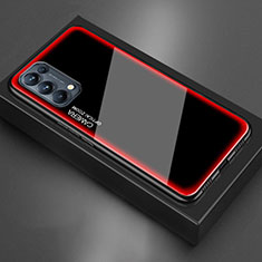 Silikon Schutzhülle Rahmen Tasche Hülle Spiegel M01 für Oppo Find X3 Lite 5G Rot