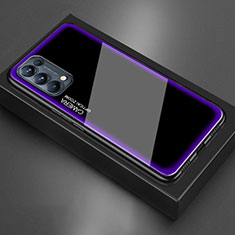 Silikon Schutzhülle Rahmen Tasche Hülle Spiegel M01 für Oppo Find X3 Lite 5G Violett