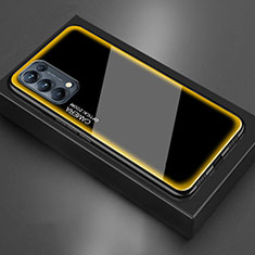 Silikon Schutzhülle Rahmen Tasche Hülle Spiegel M01 für Oppo Reno5 Pro 5G Gelb