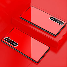 Silikon Schutzhülle Rahmen Tasche Hülle Spiegel M01 für Samsung Galaxy Note 10 5G Rot