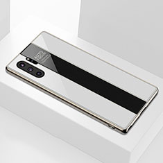 Silikon Schutzhülle Rahmen Tasche Hülle Spiegel M01 für Samsung Galaxy Note 10 Plus 5G Weiß