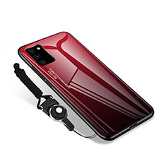 Silikon Schutzhülle Rahmen Tasche Hülle Spiegel M01 für Samsung Galaxy S20 FE 5G Rot und Schwarz