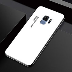 Silikon Schutzhülle Rahmen Tasche Hülle Spiegel M01 für Samsung Galaxy S9 Weiß