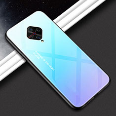 Silikon Schutzhülle Rahmen Tasche Hülle Spiegel M01 für Vivo X50 Lite Hellblau