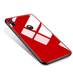 Silikon Schutzhülle Rahmen Tasche Hülle Spiegel M01 für Xiaomi Mi 8 Rot