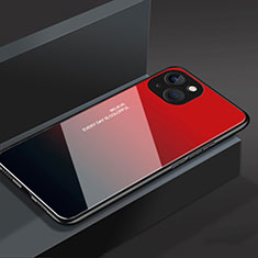 Silikon Schutzhülle Rahmen Tasche Hülle Spiegel M02 für Apple iPhone 15 Plus Rot