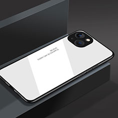 Silikon Schutzhülle Rahmen Tasche Hülle Spiegel M02 für Apple iPhone 15 Plus Weiß