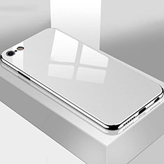 Silikon Schutzhülle Rahmen Tasche Hülle Spiegel M02 für Apple iPhone 6S Plus Weiß