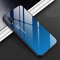 Silikon Schutzhülle Rahmen Tasche Hülle Spiegel M02 für Huawei Honor 9X Blau