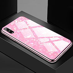 Silikon Schutzhülle Rahmen Tasche Hülle Spiegel M02 für Huawei P20 Rosa