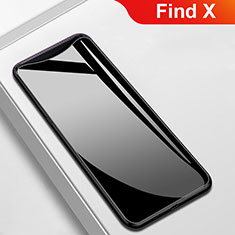 Silikon Schutzhülle Rahmen Tasche Hülle Spiegel M02 für Oppo Find X Schwarz