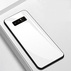 Silikon Schutzhülle Rahmen Tasche Hülle Spiegel M02 für Samsung Galaxy Note 8 Duos N950F Weiß
