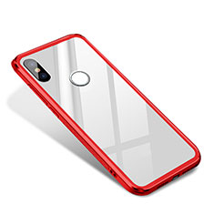 Silikon Schutzhülle Rahmen Tasche Hülle Spiegel M02 für Xiaomi Mi 8 Rot