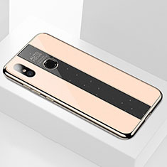 Silikon Schutzhülle Rahmen Tasche Hülle Spiegel M02 für Xiaomi Mi A2 Gold