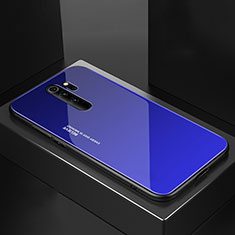 Silikon Schutzhülle Rahmen Tasche Hülle Spiegel M02 für Xiaomi Redmi Note 8 Pro Blau