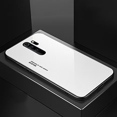 Silikon Schutzhülle Rahmen Tasche Hülle Spiegel M02 für Xiaomi Redmi Note 8 Pro Weiß