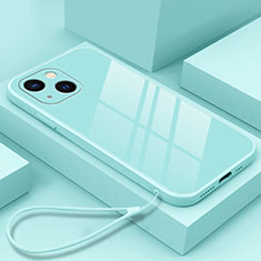 Silikon Schutzhülle Rahmen Tasche Hülle Spiegel M03 für Apple iPhone 13 Mini Hellblau