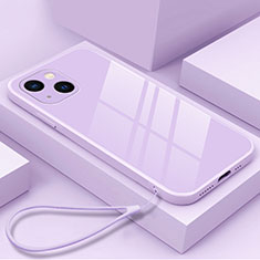 Silikon Schutzhülle Rahmen Tasche Hülle Spiegel M03 für Apple iPhone 13 Mini Violett