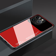 Silikon Schutzhülle Rahmen Tasche Hülle Spiegel M03 für Apple iPhone 13 Pro Max Rot