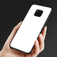 Silikon Schutzhülle Rahmen Tasche Hülle Spiegel M03 für Huawei Mate 20 Pro Weiß