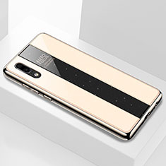 Silikon Schutzhülle Rahmen Tasche Hülle Spiegel M03 für Huawei P20 Gold