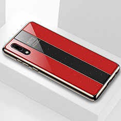 Silikon Schutzhülle Rahmen Tasche Hülle Spiegel M03 für Huawei P20 Rot