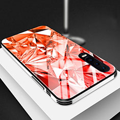 Silikon Schutzhülle Rahmen Tasche Hülle Spiegel M03 für Huawei P30 Rot