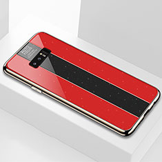 Silikon Schutzhülle Rahmen Tasche Hülle Spiegel M03 für Samsung Galaxy Note 8 Rot