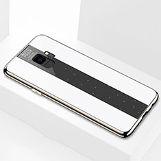 Silikon Schutzhülle Rahmen Tasche Hülle Spiegel M03 für Samsung Galaxy S9 Weiß