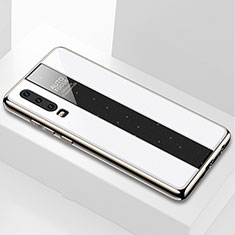 Silikon Schutzhülle Rahmen Tasche Hülle Spiegel M04 für Huawei P30 Weiß