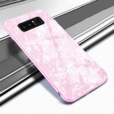 Silikon Schutzhülle Rahmen Tasche Hülle Spiegel M04 für Samsung Galaxy Note 8 Duos N950F Rosa