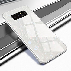 Silikon Schutzhülle Rahmen Tasche Hülle Spiegel M04 für Samsung Galaxy Note 8 Duos N950F Weiß