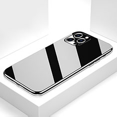Silikon Schutzhülle Rahmen Tasche Hülle Spiegel M05 für Apple iPhone 13 Pro Schwarz