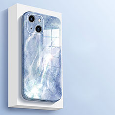 Silikon Schutzhülle Rahmen Tasche Hülle Spiegel M05 für Apple iPhone 15 Hellblau