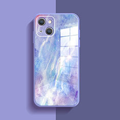 Silikon Schutzhülle Rahmen Tasche Hülle Spiegel M05 für Apple iPhone 15 Violett