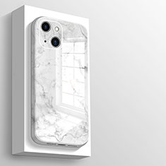 Silikon Schutzhülle Rahmen Tasche Hülle Spiegel M05 für Apple iPhone 15 Weiß