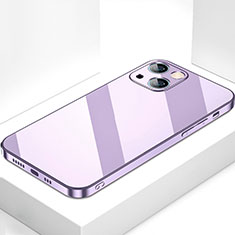 Silikon Schutzhülle Rahmen Tasche Hülle Spiegel M09 für Apple iPhone 14 Plus Violett