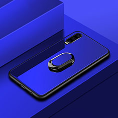 Silikon Schutzhülle Rahmen Tasche Hülle Spiegel mit Fingerring Ständer für Huawei P30 Blau