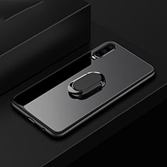Silikon Schutzhülle Rahmen Tasche Hülle Spiegel mit Fingerring Ständer für Huawei P30 Schwarz