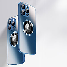Silikon Schutzhülle Rahmen Tasche Hülle Spiegel mit Mag-Safe Magnetic Magnetisch für Apple iPhone 14 Pro Blau