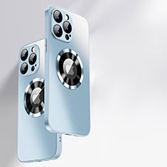 Silikon Schutzhülle Rahmen Tasche Hülle Spiegel mit Mag-Safe Magnetic Magnetisch für Apple iPhone 14 Pro Hellblau