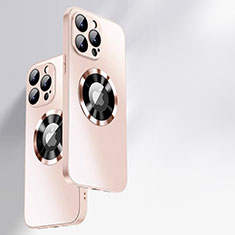 Silikon Schutzhülle Rahmen Tasche Hülle Spiegel mit Mag-Safe Magnetic Magnetisch für Apple iPhone 15 Pro Rosegold