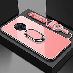 Silikon Schutzhülle Rahmen Tasche Hülle Spiegel mit Magnetisch Fingerring Ständer für Vivo Nex 3 5G Rosa