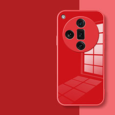 Silikon Schutzhülle Rahmen Tasche Hülle Spiegel P01 für Oppo Find X7 5G Rot